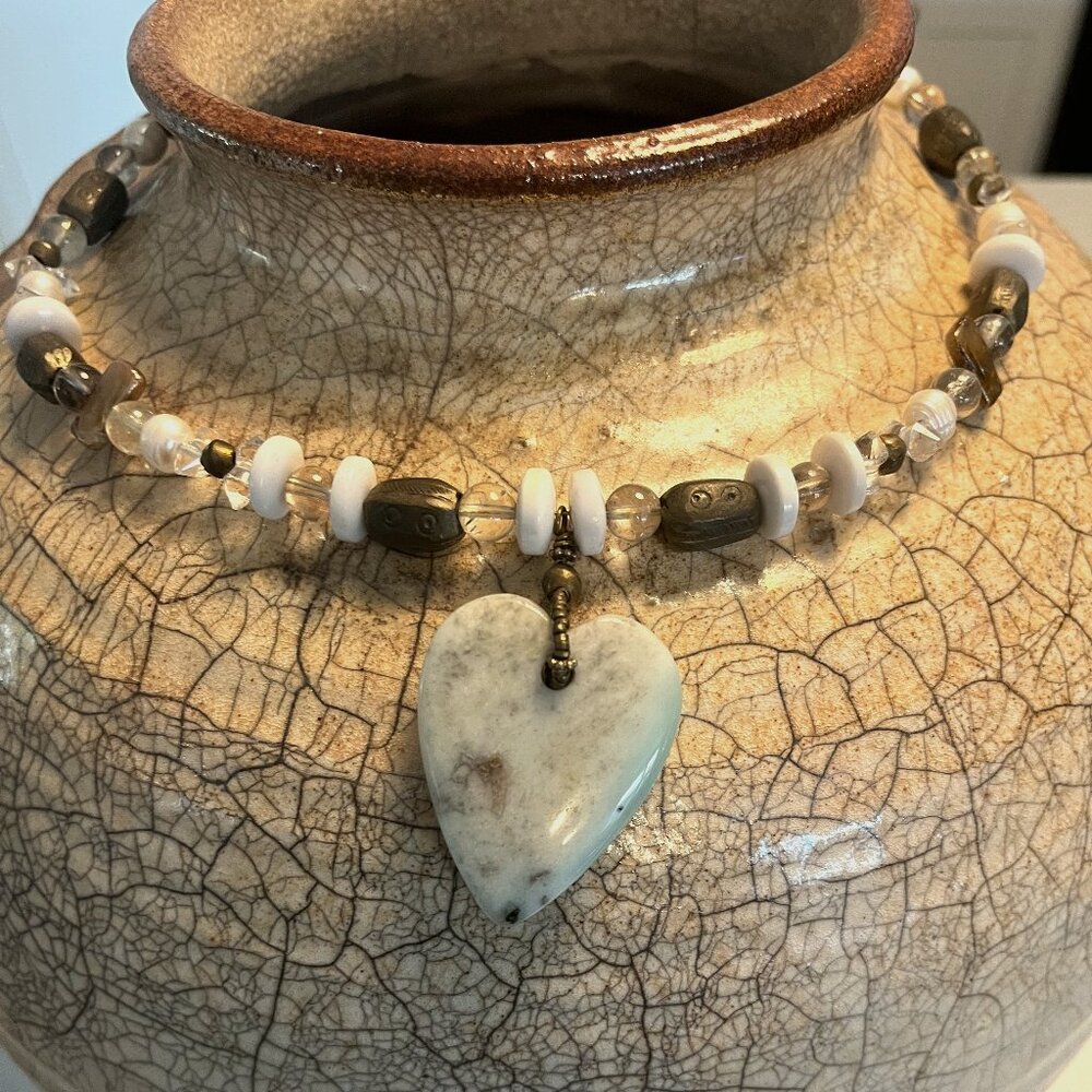 Crowheart Jewelry by Babette Hartman Gem Silica Heart Necklace